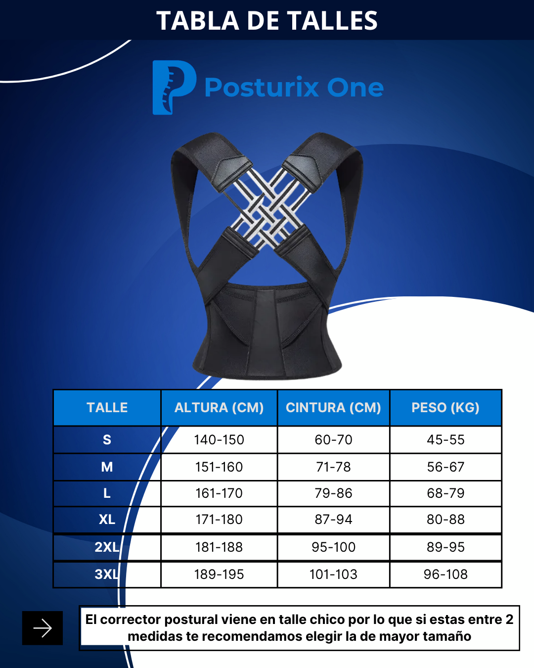 Corrector de postura PosturixOne™